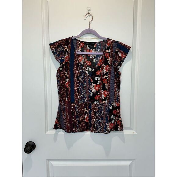 Sanctuary Floral Flutter Sleeve Button Down Top Size XS - Picture 1 of 6